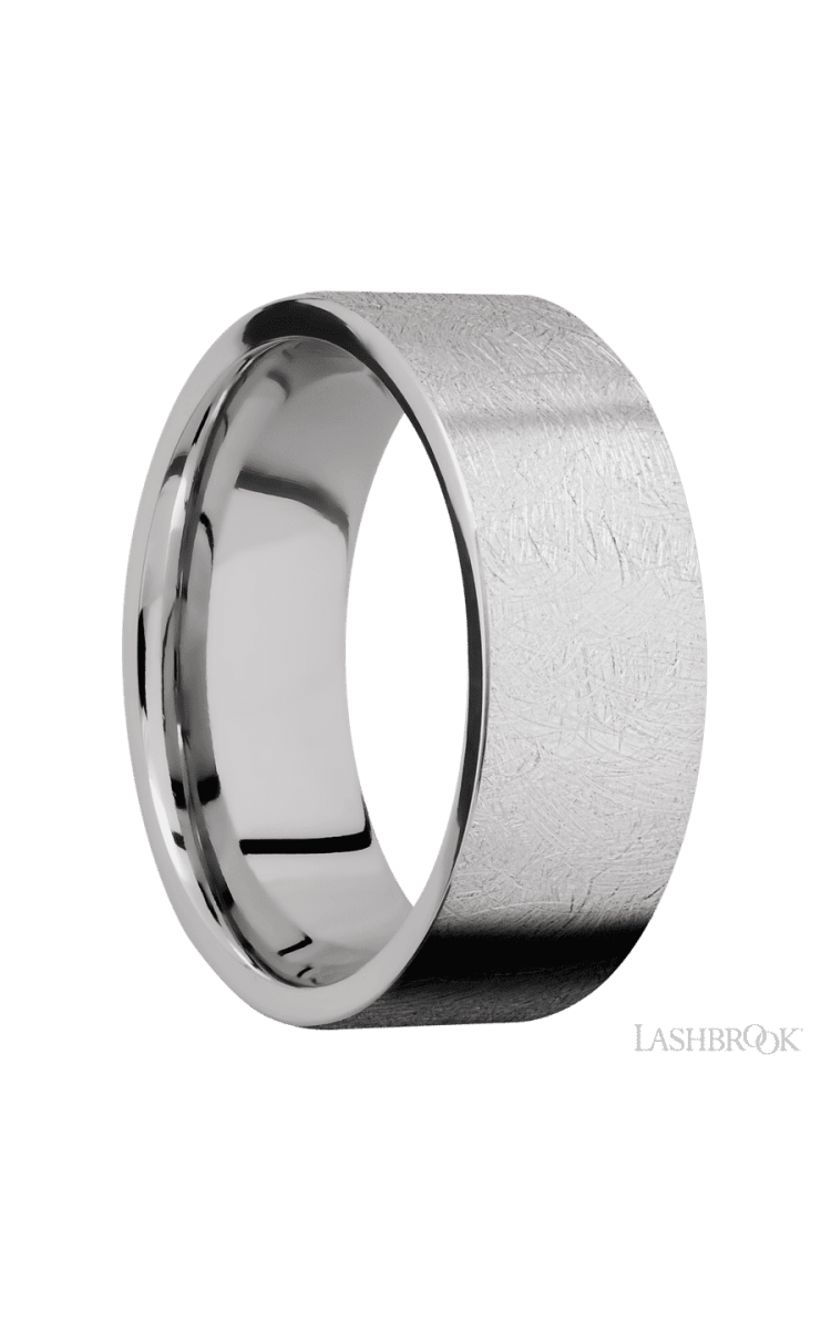 8 mm wide Flat Cobalt Chrome band. - Diamonds By Rothschild
