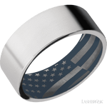 8 mm wide Flat Cobalt Chrome band featuring a Navy Blue sleeve. - Diamonds By Rothschild