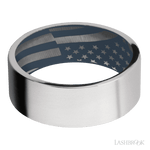 8 mm wide Flat Cobalt Chrome band featuring a Navy Blue sleeve. - Diamonds By Rothschild