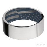 8 mm wide Flat Cobalt Chrome band featuring a Navy Blue sleeve. - Diamonds By Rothschild