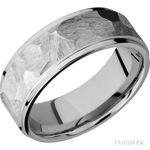 8 mm wide Flat Grooved Edges 14K White Gold band. - Diamonds By Rothschild