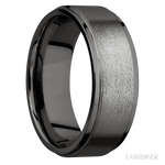 8 mm wide Flat Grooved Edges Tantalum Noir band. - Diamonds By Rothschild