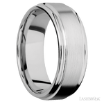 8 mm wide Flat Rounded Edges 14K White Gold band. - Diamonds By Rothschild