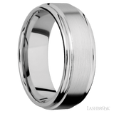 8 mm wide Flat Rounded Edges 14K White Gold band. - Diamonds By Rothschild