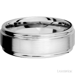8 mm wide Flat Rounded Edges 14K White Gold band. - Diamonds By Rothschild
