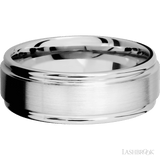 8 mm wide Flat Rounded Edges 14K White Gold band. - Diamonds By Rothschild