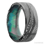 8 mm wide Flat Tightweave band featuring a Black Mother of Pearl sleeve. - Diamonds By Rothschild