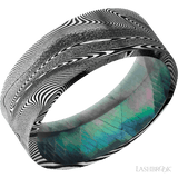 8 mm wide Flat Tightweave band featuring a Black Mother of Pearl sleeve. - Diamonds By Rothschild