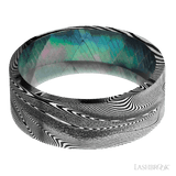 8 mm wide Flat Tightweave band featuring a Black Mother of Pearl sleeve. - Diamonds By Rothschild