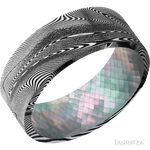 8 mm wide Flat Tightweave band featuring a Black Mother of Pearl sleeve. - Diamonds By Rothschild