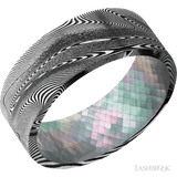8 mm wide Flat Tightweave band featuring a Black Mother of Pearl sleeve. - Diamonds By Rothschild