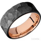 8 mm wide Flat Zirconium band featuring a 14K Rose Gold sleeve. - Diamonds By Rothschild