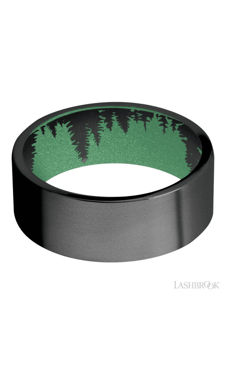 8 mm wide Flat Zirconium band featuring a Squatch sleeve. - Diamonds By Rothschild