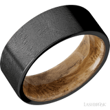 8 mm wide Flat Zirconium band featuring a Whiskey Barrel sleeve. - Diamonds By Rothschild