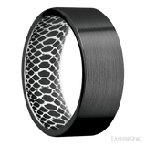 8 mm wide Flat Zirconium band featuring a White sleeve. - Diamonds By Rothschild