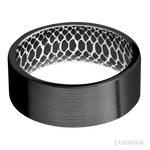 8 mm wide Flat Zirconium band featuring a White sleeve. - Diamonds By Rothschild