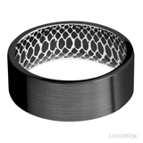 8 mm wide Flat Zirconium band featuring a White sleeve. - Diamonds By Rothschild