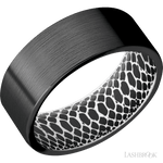 8 mm wide Flat Zirconium band featuring a White sleeve. - Diamonds By Rothschild