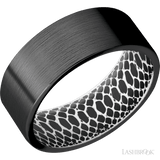 8 mm wide Flat Zirconium band featuring a White sleeve. - Diamonds By Rothschild