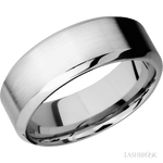 8 mm wide High Bevel 14K White Gold band. - Diamonds By Rothschild
