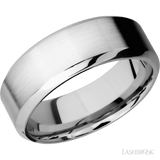 8 mm wide High Bevel 14K White Gold band. - Diamonds By Rothschild