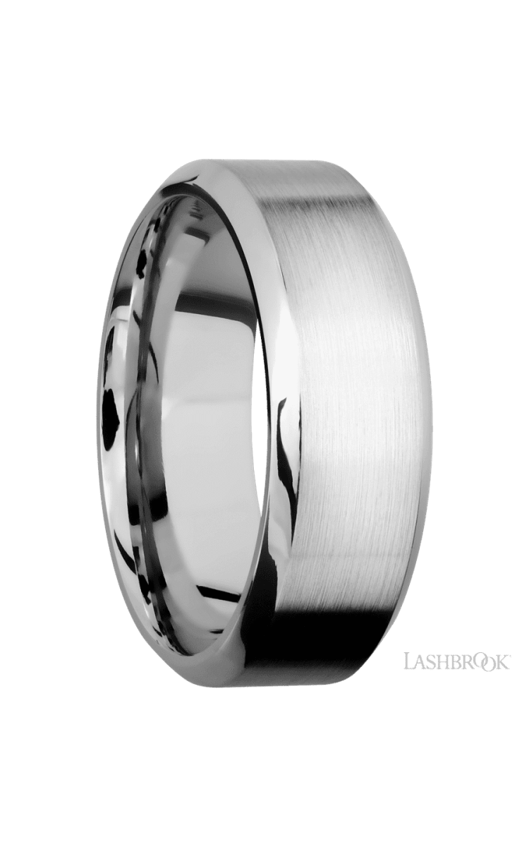 8 mm wide High Bevel Cobalt Chrome band. - Diamonds By Rothschild