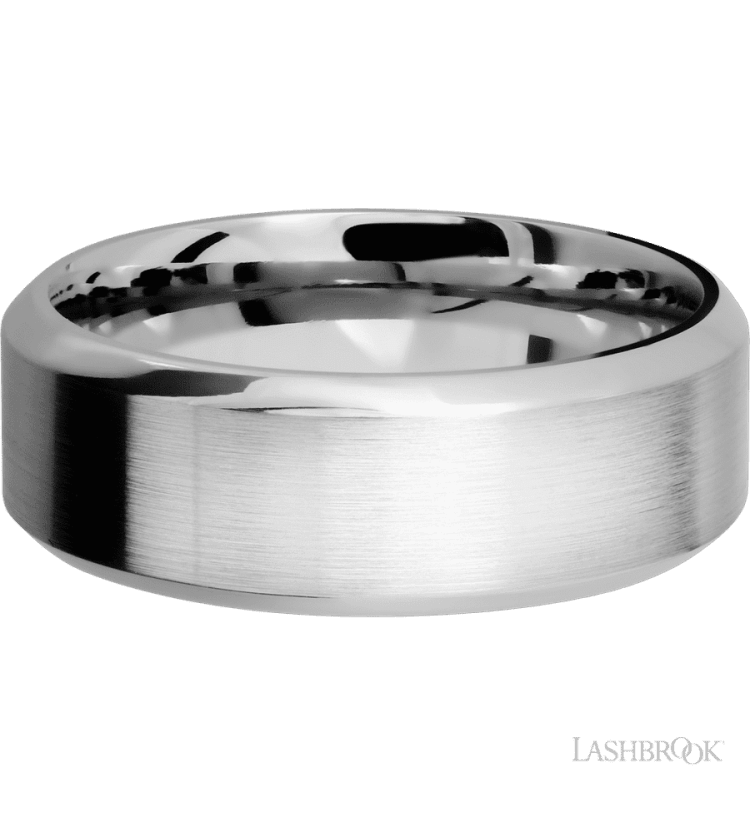 8 mm wide High Bevel Cobalt Chrome band. - Diamonds By Rothschild