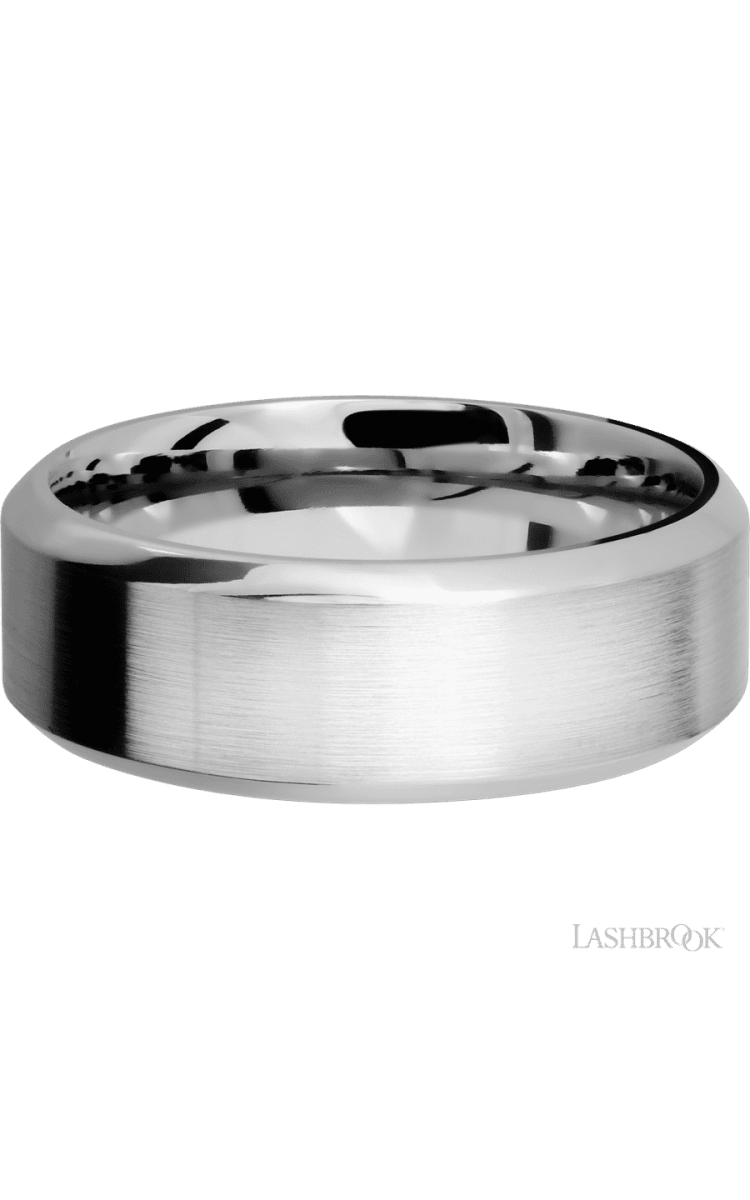 8 mm wide High Bevel Cobalt Chrome band. - Diamonds By Rothschild