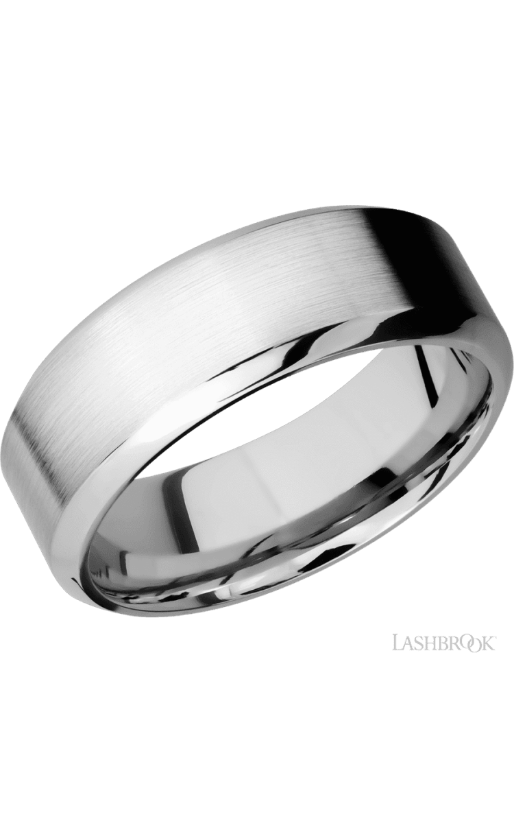 8 mm wide High Bevel Cobalt Chrome band. - Diamonds By Rothschild
