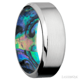 8 mm wide High Bevel Cobalt Chrome band featuring a Abalone sleeve. - Diamonds By Rothschild