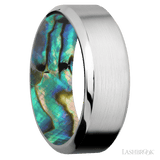 8 mm wide High Bevel Cobalt Chrome band featuring a Abalone sleeve. - Diamonds By Rothschild