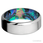 8 mm wide High Bevel Cobalt Chrome band featuring a Abalone sleeve. - Diamonds By Rothschild