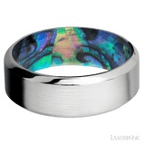 8 mm wide High Bevel Cobalt Chrome band featuring a Abalone sleeve. - Diamonds By Rothschild