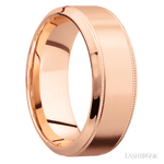 8 mm wide High Bevel Milgrain 14K Rose Gold band. - Diamonds By Rothschild