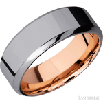 8 mm wide High Bevel Tantalum band featuring a 14K Rose Gold sleeve. - Diamonds By Rothschild