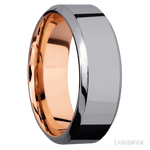8 mm wide High Bevel Tantalum band featuring a 14K Rose Gold sleeve. - Diamonds By Rothschild