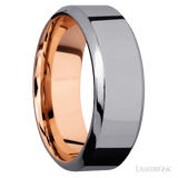 8 mm wide High Bevel Tantalum band featuring a 14K Rose Gold sleeve. - Diamonds By Rothschild