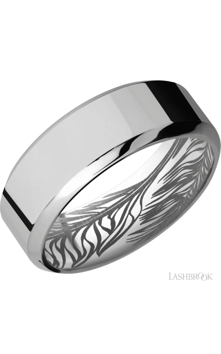 8 mm wide High Bevel Titanium band. - Diamonds By Rothschild