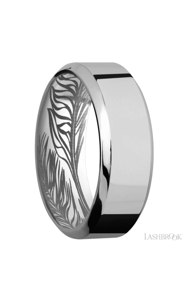 8 mm wide High Bevel Titanium band. - Diamonds By Rothschild