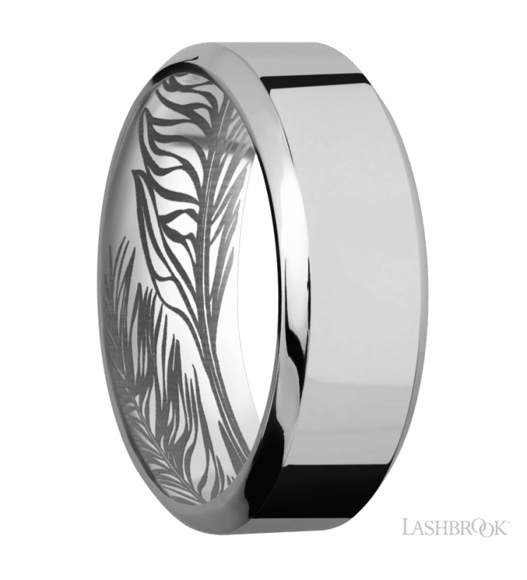 8 mm wide High Bevel Titanium band. - Diamonds By Rothschild