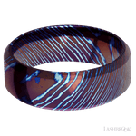 8 mm wide High Bevel Titanium Damascus band. - Diamonds By Rothschild
