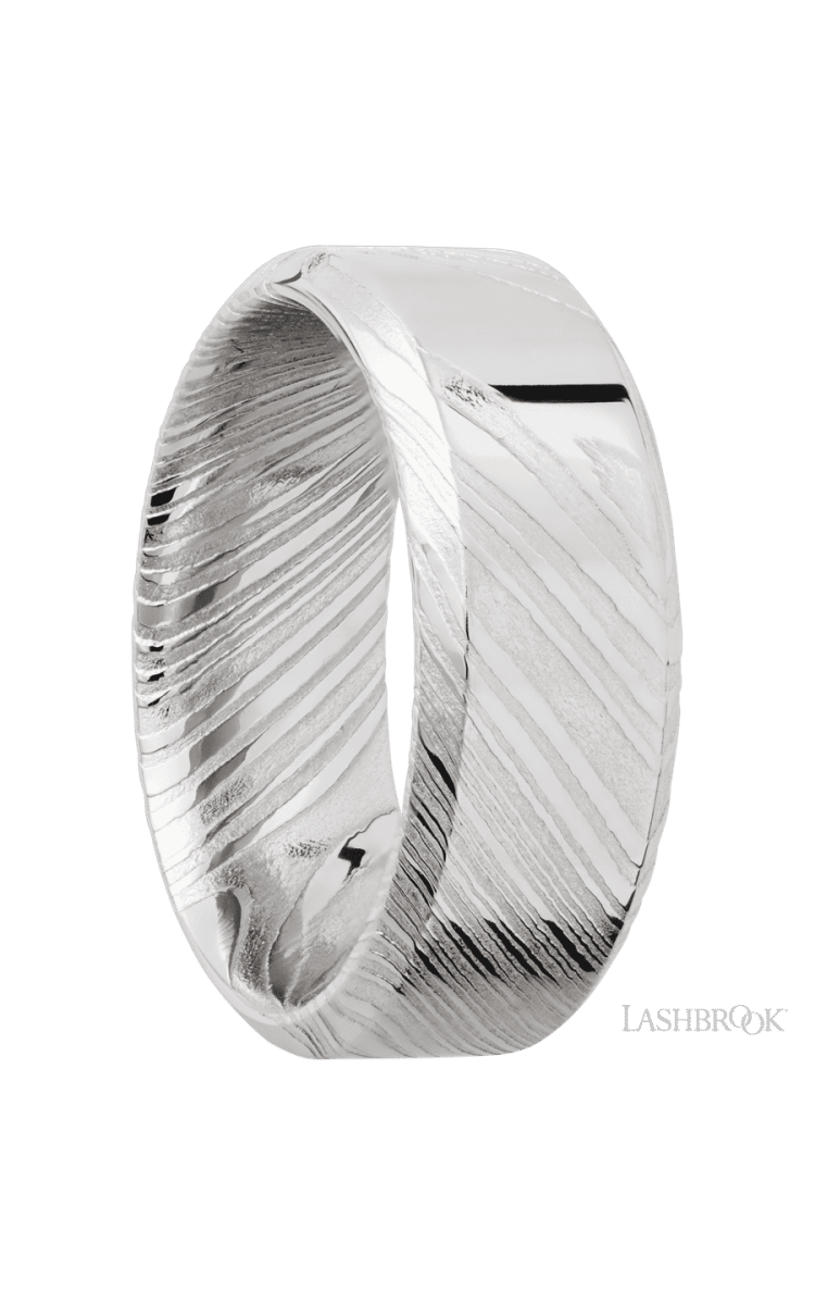 8 mm wide High Bevel Woodgrain band. - Diamonds By Rothschild