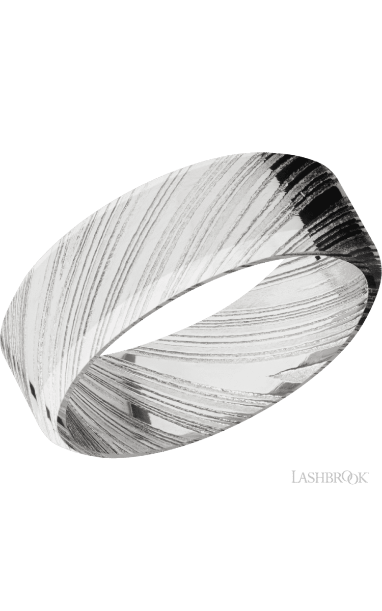8 mm wide High Bevel Woodgrain band. - Diamonds By Rothschild