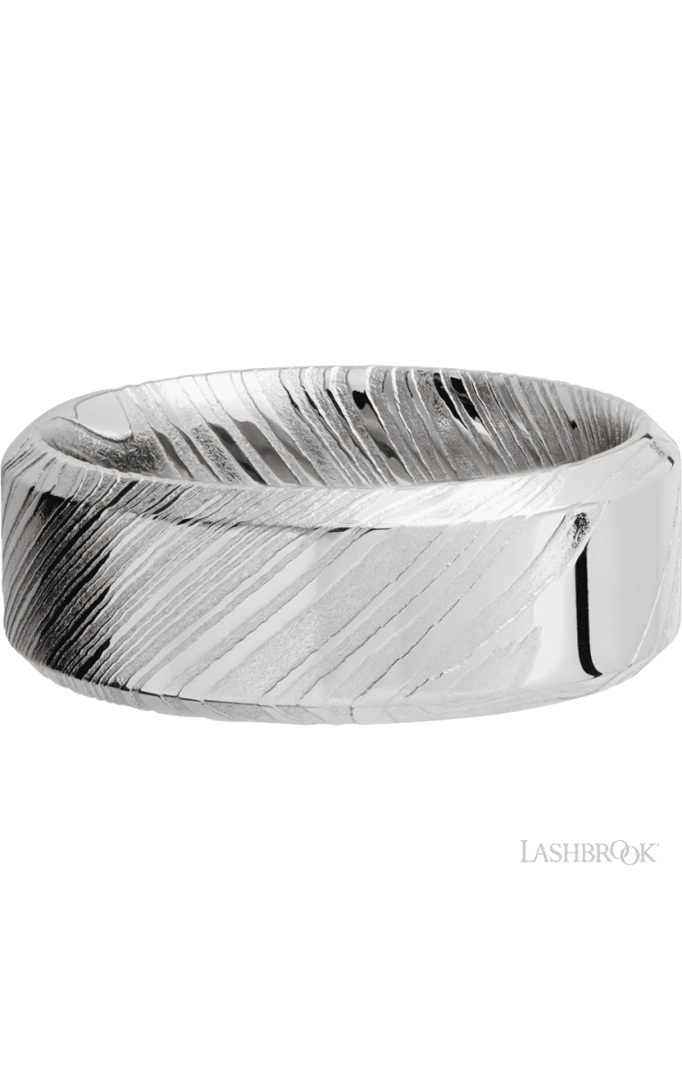 8 mm wide High Bevel Woodgrain band. - Diamonds By Rothschild