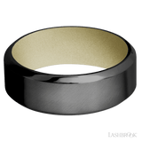 8 mm wide High Bevel Zirconium band featuring a Bright Nickel sleeve. - Diamonds By Rothschild