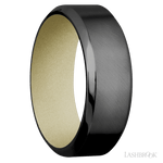 8 mm wide High Bevel Zirconium band featuring a Bright Nickel sleeve. - Diamonds By Rothschild