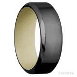 8 mm wide High Bevel Zirconium band featuring a Bright Nickel sleeve. - Diamonds By Rothschild