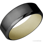 8 mm wide High Bevel Zirconium band featuring a Bright Nickel sleeve. - Diamonds By Rothschild