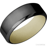 8 mm wide High Bevel Zirconium band featuring a Bright Nickel sleeve. - Diamonds By Rothschild