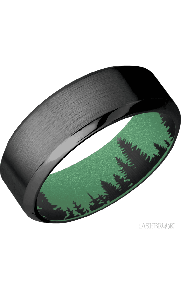 8 mm wide High Bevel Zirconium band featuring a Squatch sleeve. - Diamonds By Rothschild